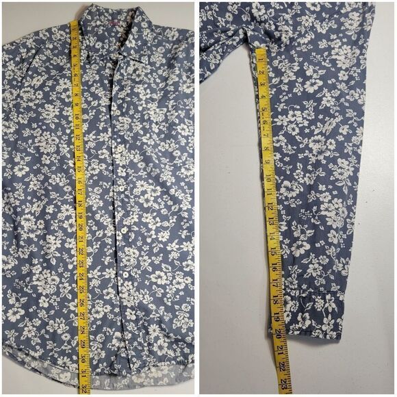 Boden Long Sleeve Button Down Blue Floral Shirt Men's Size Large Tropical - Picture 8 of 9